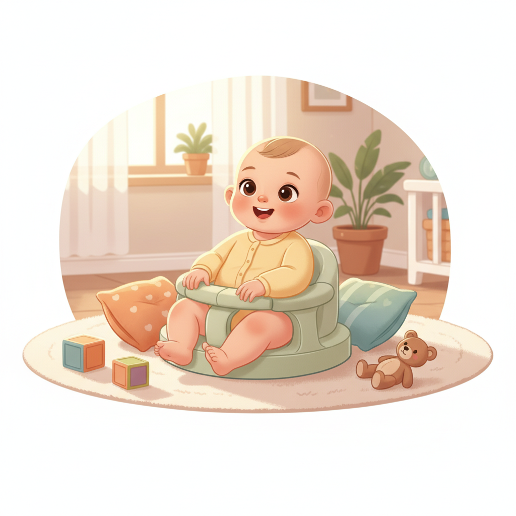 四个月的宝宝可以坐着吗？别再盲目追求早坐，当心损伤孩子脊柱