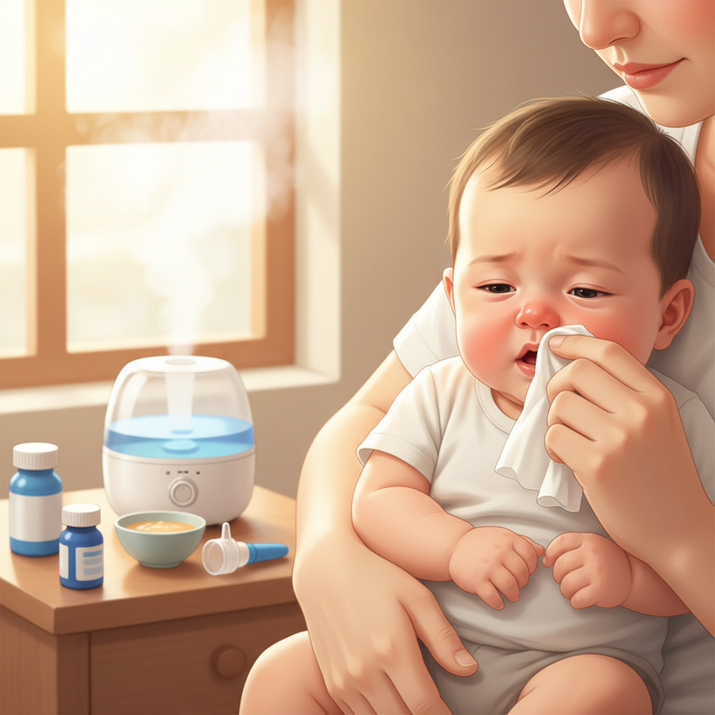 三个月婴儿感冒鼻塞咳嗽流鼻涕怎么办？科学护理与用药指南 - 母婴育儿封面图