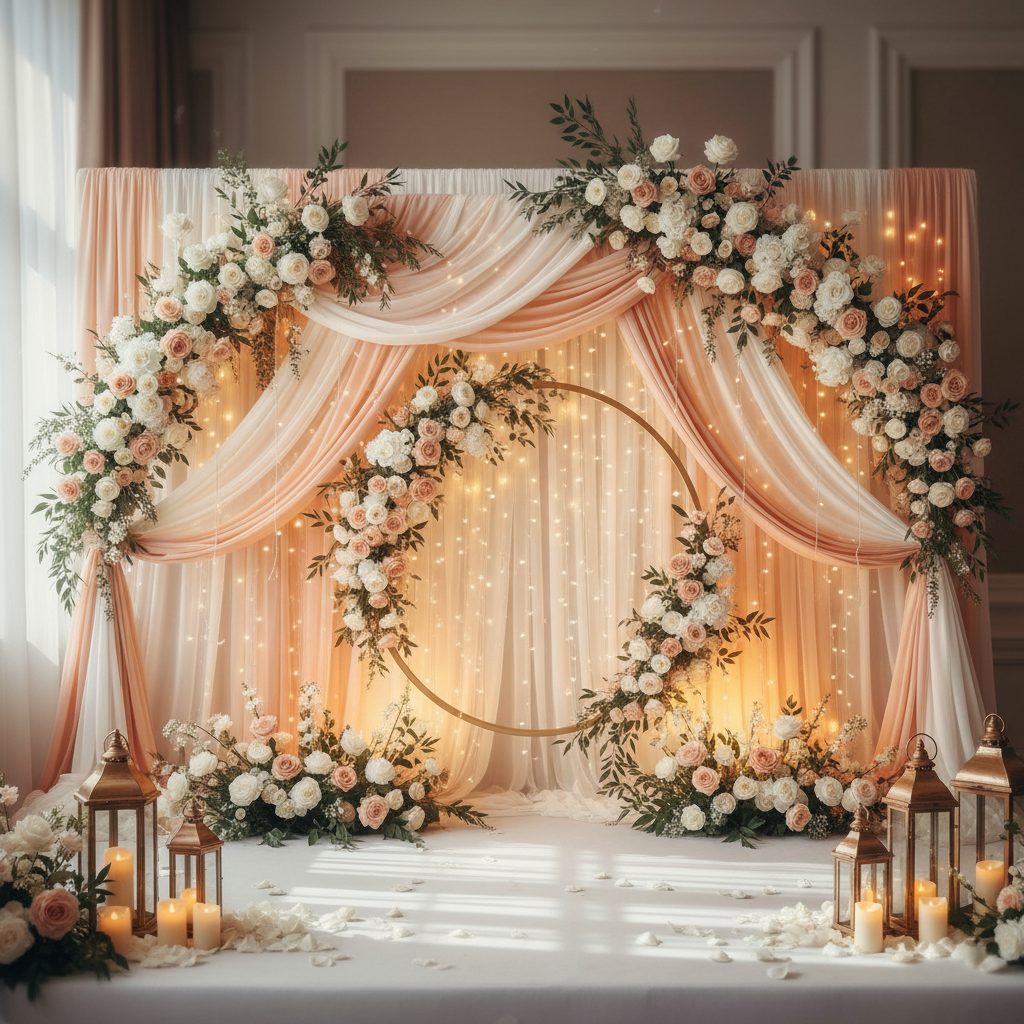 背景墙设计效果图(婚礼背景墙设计效果图):打造唯美舞台全攻略