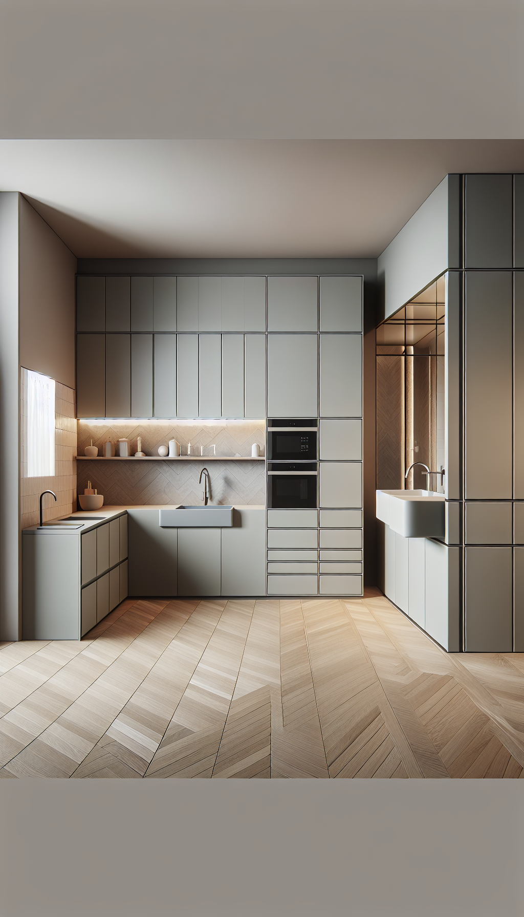 现代简约厨房卫生间装修实景案例图