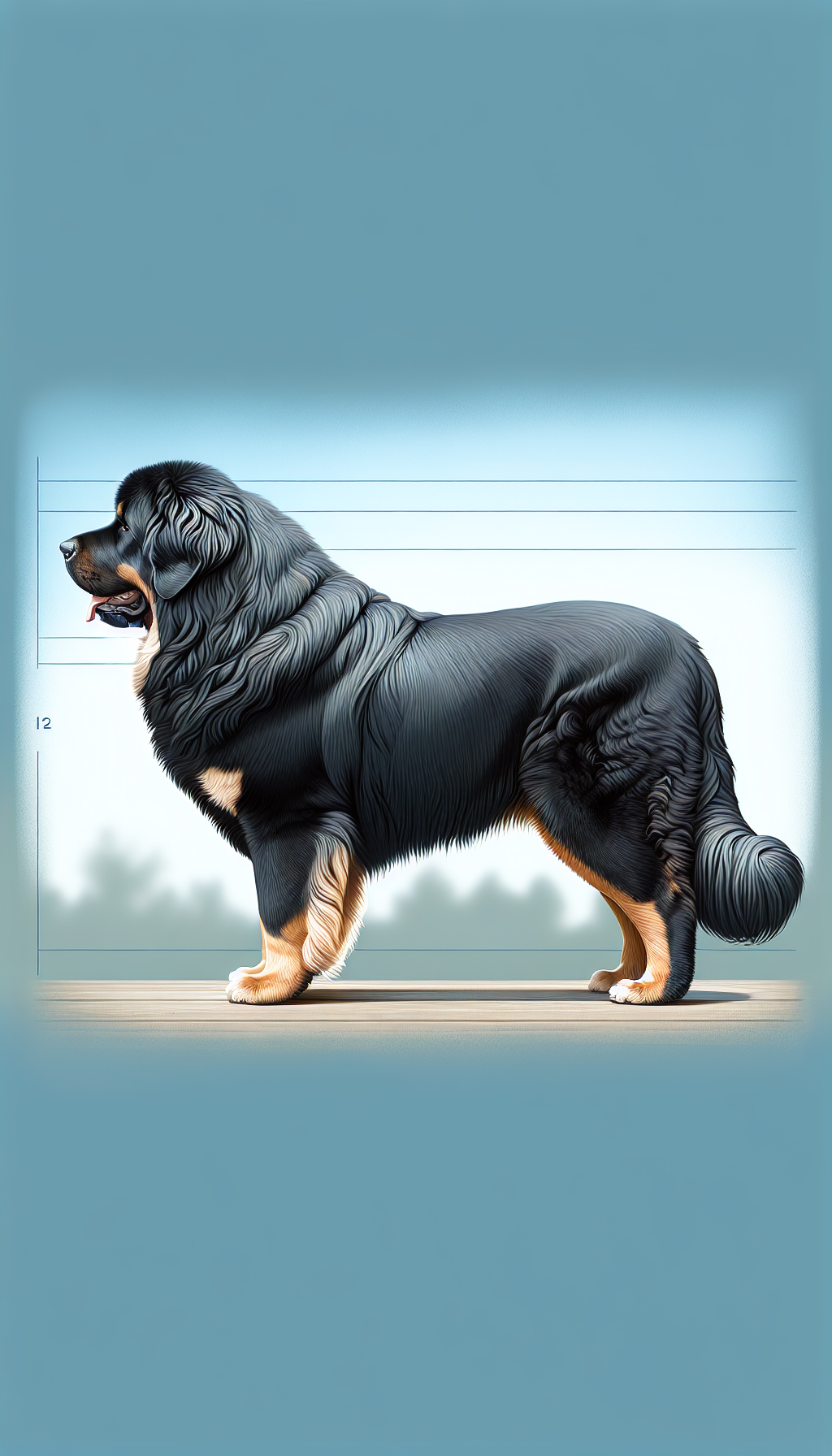 纯种藏獒全身图片，用于观察肩高和尾位